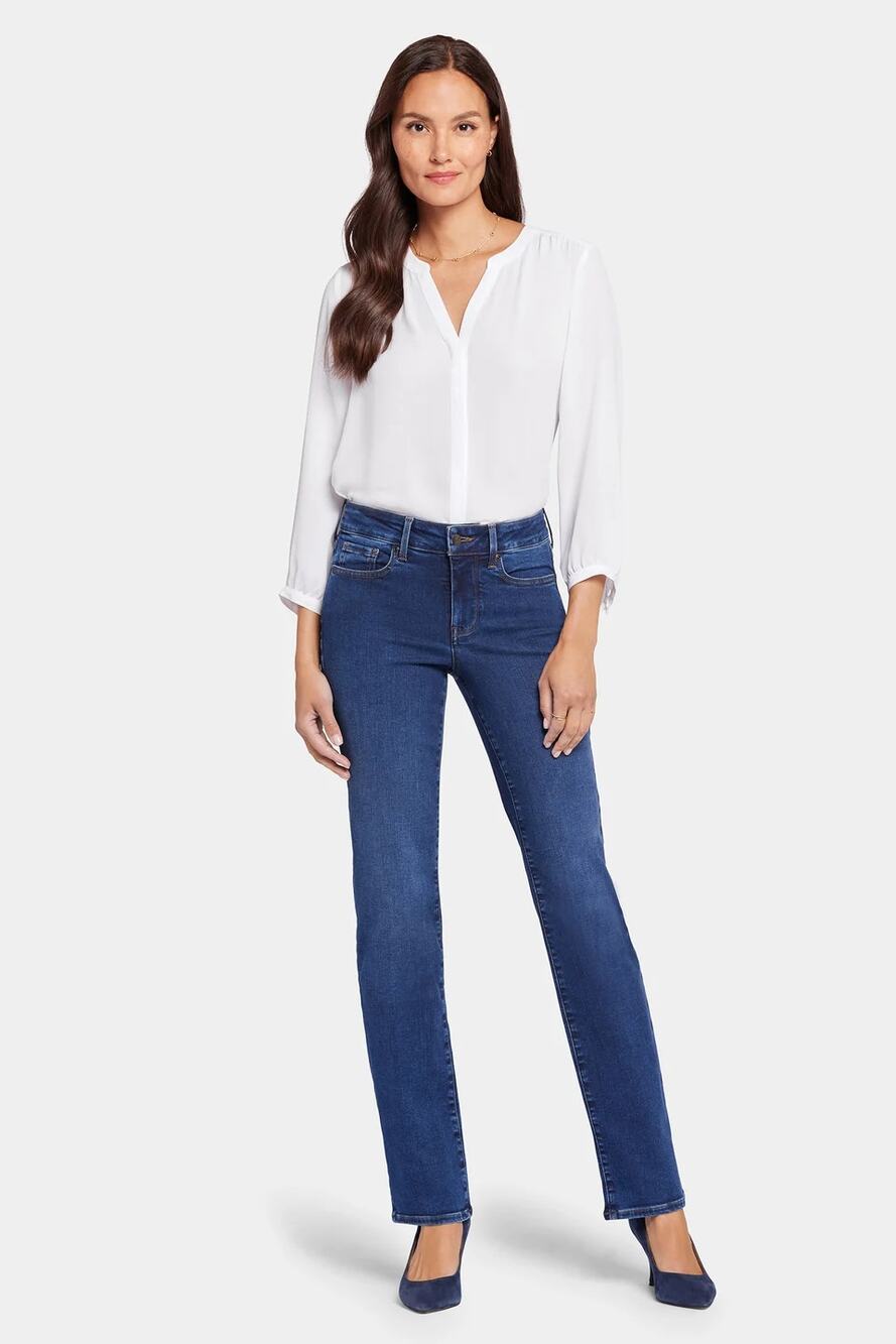 NYDJ Not Your Daughter's Jeans Cooper Blue Denim Marilyn Straight Jeans Size 10